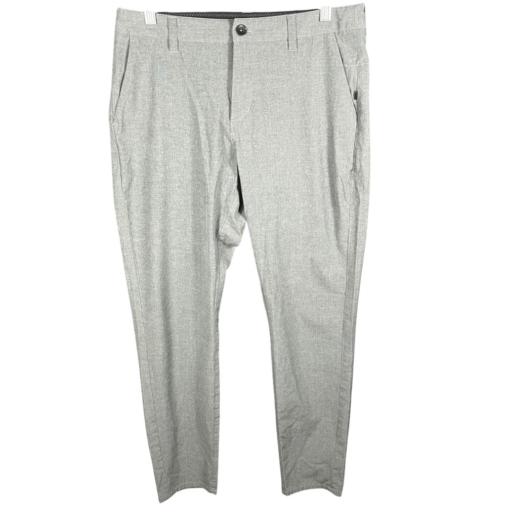 Vuori Meta Pants Mens 31 Grey Performance Stretch Slim Straight Trousers